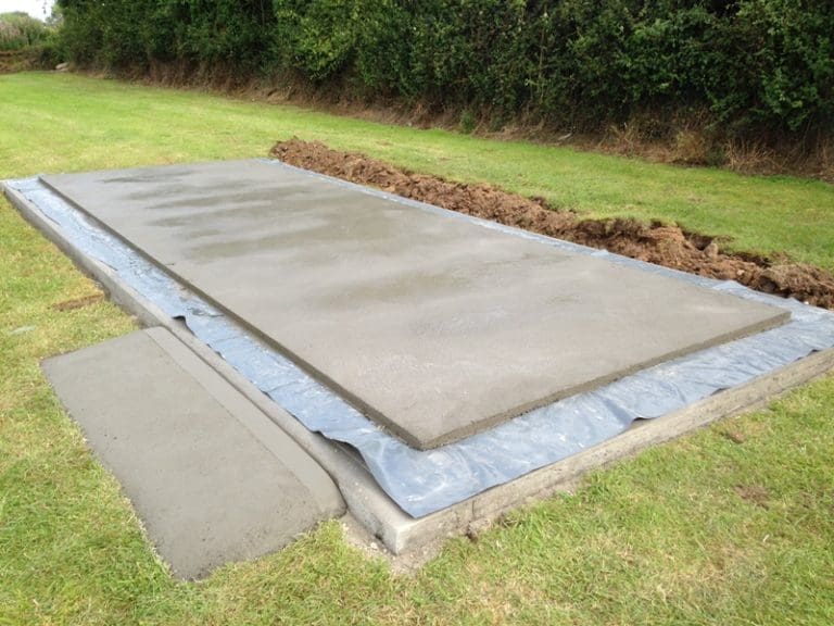 concrete base for steel shed