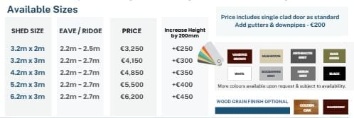 Bronze Range Price List January 2026
