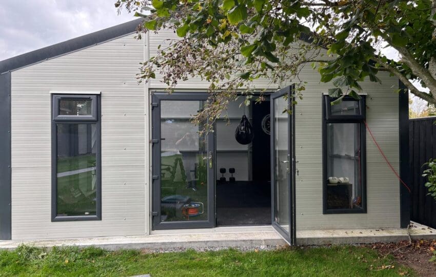 Shanette Superior Space garden gym with double-glazed French doors and windows
