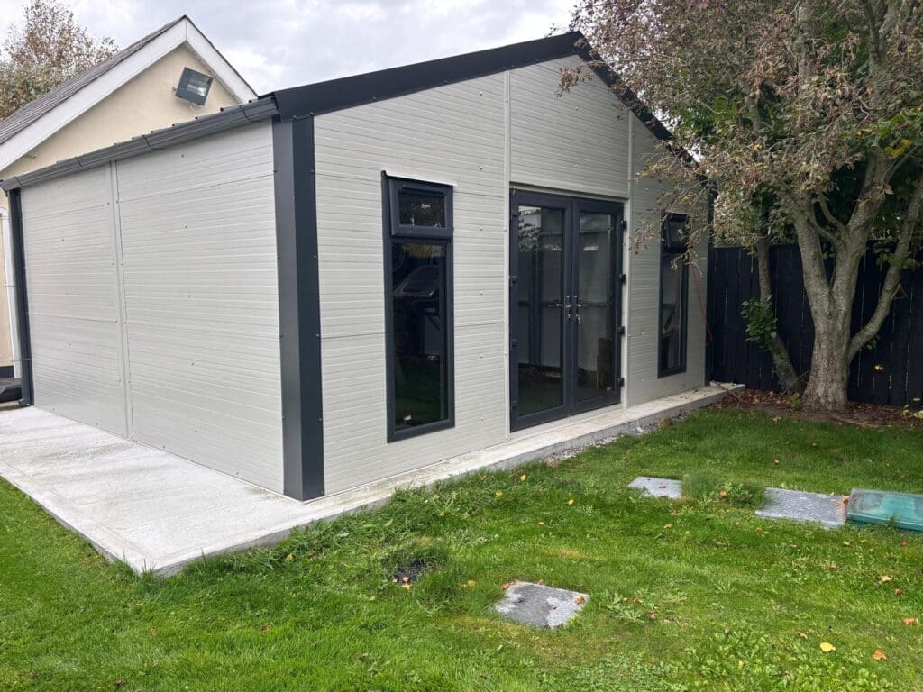 Home gym in Ireland built using Shanette insulated steel garden room structure