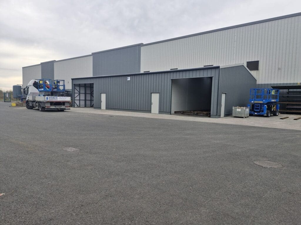 steel commercial building exterior for expanding business premises Ireland